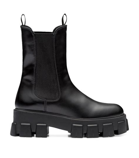 prada women's monolith boots|prada chunky heel ankle boots.